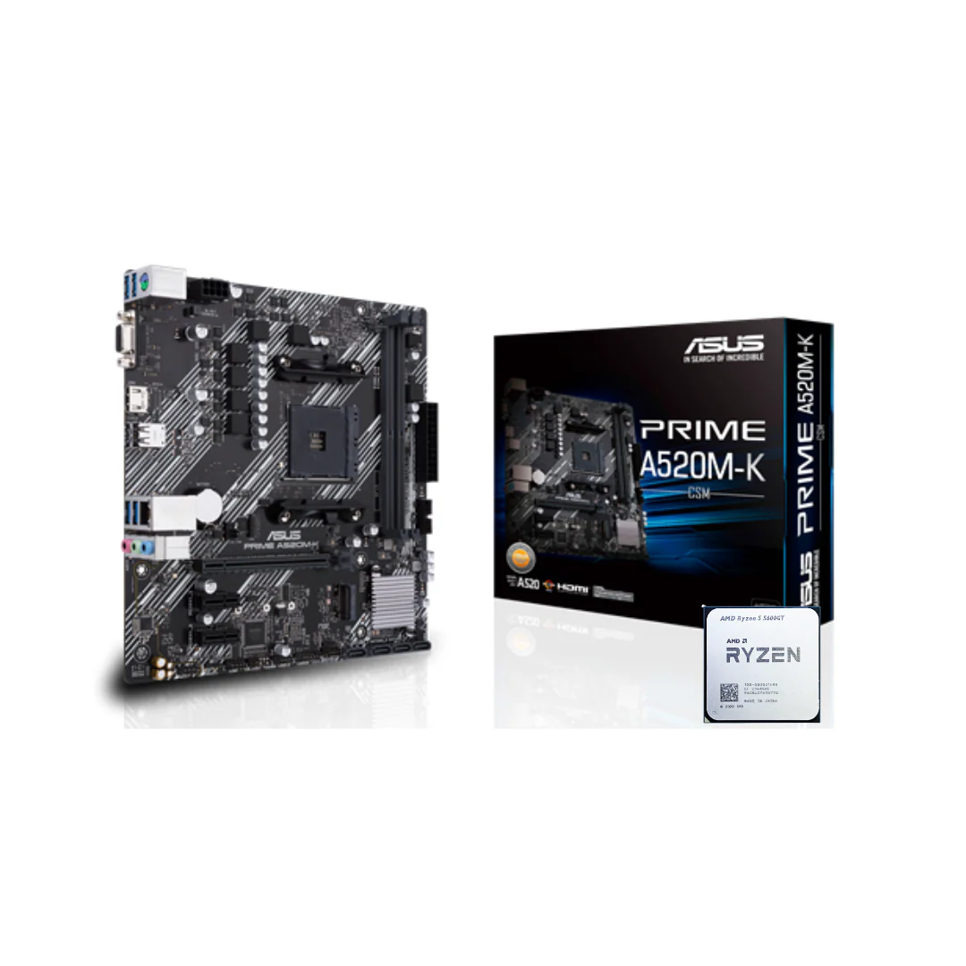 AMD Ryzen 5 5600GT 6-Core Processor MPK + ASUS PRIME A520M-K/CSM Motherboard