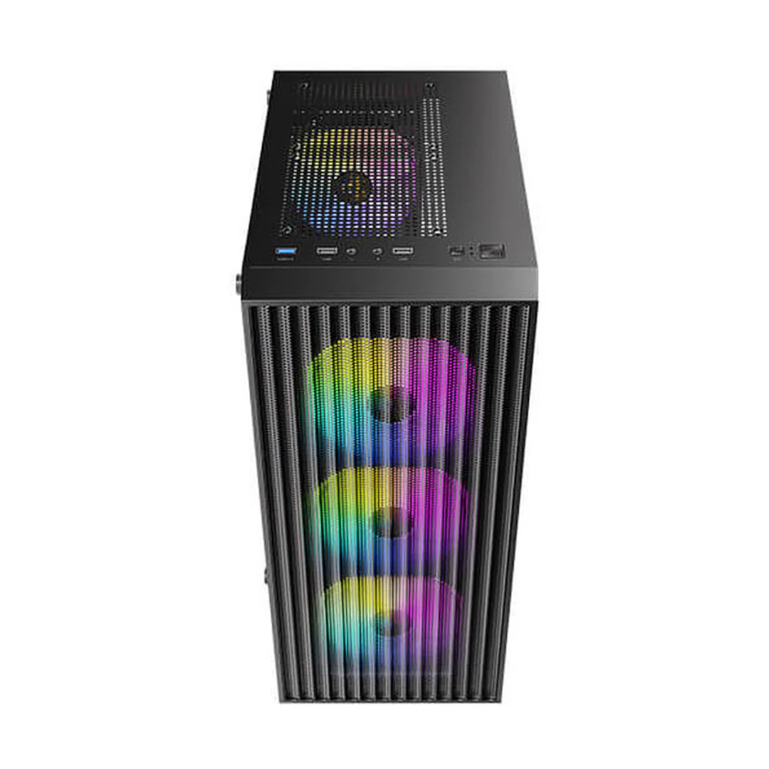 Antec AX27 RGB Elite Black Mesh TG ATX Case w/ 4X120m RGB Fan - Image 2