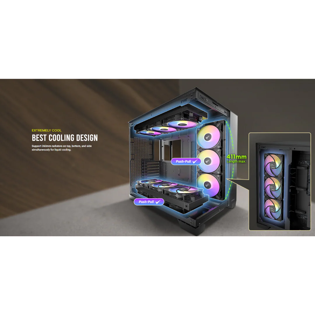 Antec C8 TG Dual Chamber Full Tower Case ( Black | White ) - Image 5