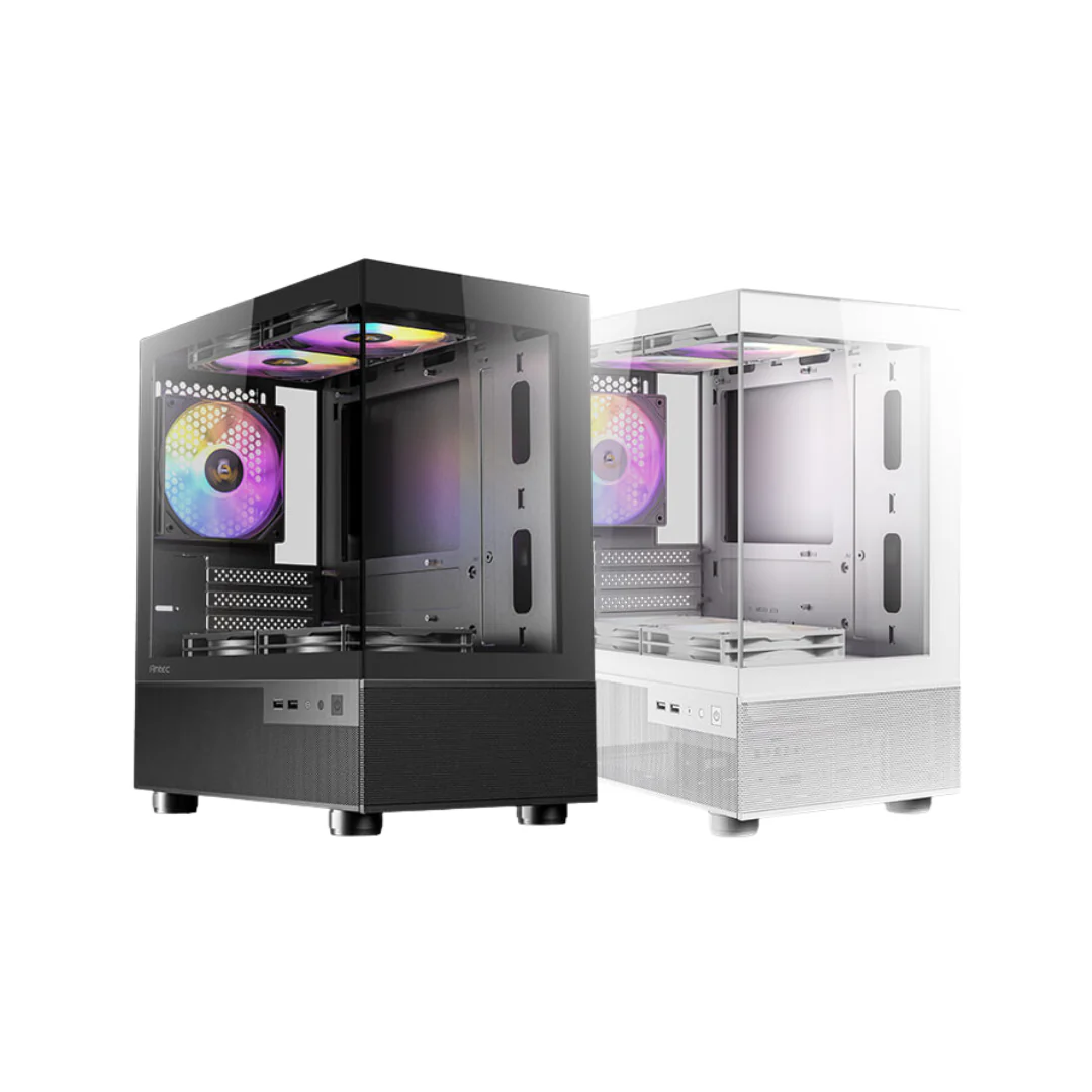 Antec CX200M RGB Elite Micro-ATX | ITX Mini-Tower Gaming Case (Black | White) - Image 3