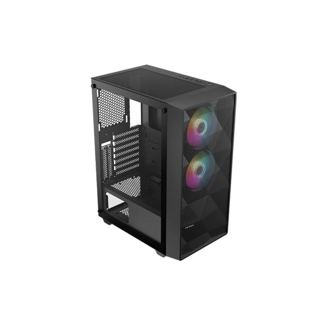 Antec NX270 Elite TG ATX Black Case w/ 3x120mm Rainbow Fan - Image 2