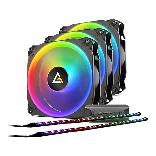 Antec PRIZM 120 ARGB 3+2+C 120mm PWM Fan Dual Ring with RGB Led Strips and Controller - Image 2