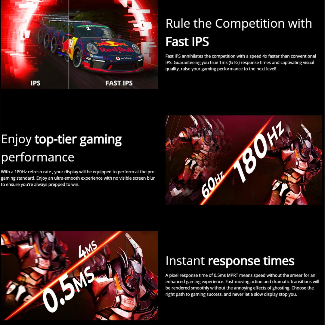 AOC 27G4E 27" IPS 180Hz 1920×1080 180Hz 0.5ms HDR10 Adaptive Sync Gaming Monitor - Image 4