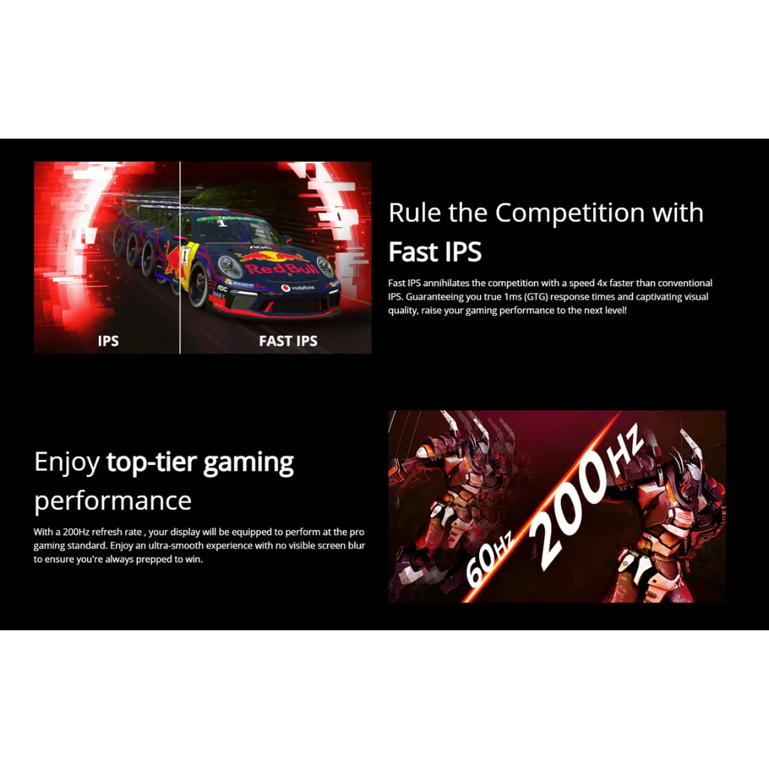 AOC 27G4H 27" FHD (1920x1080) IPS 200Hz 0.3Ms Adaptive-Sync Gaming Monitor with Height / Tilt / Swivel / Pivot Adjustment - Image 4