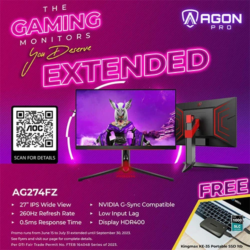 AOC AG274FZ 24.5in IPS 260Hz 1920*1080 HDR400 Gsync Gaming Monitor - Image 2