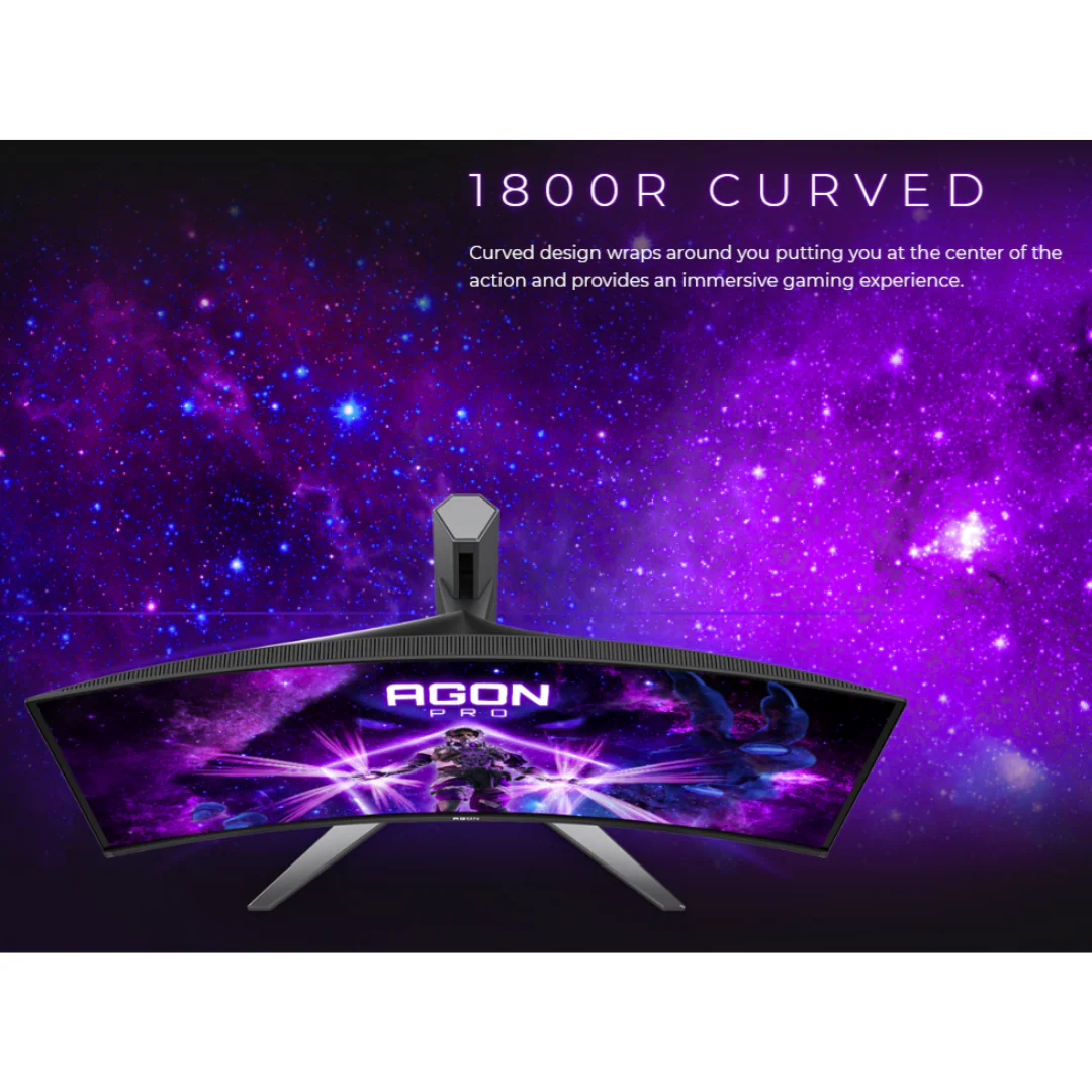 AOC Argon Pro AG346UCD QD-OLED Curved 34" WQHD (3440x1440) 175Hz 0.03ms Adaptive-Sync Gaming Monitor (Black/Grey) - Image 4
