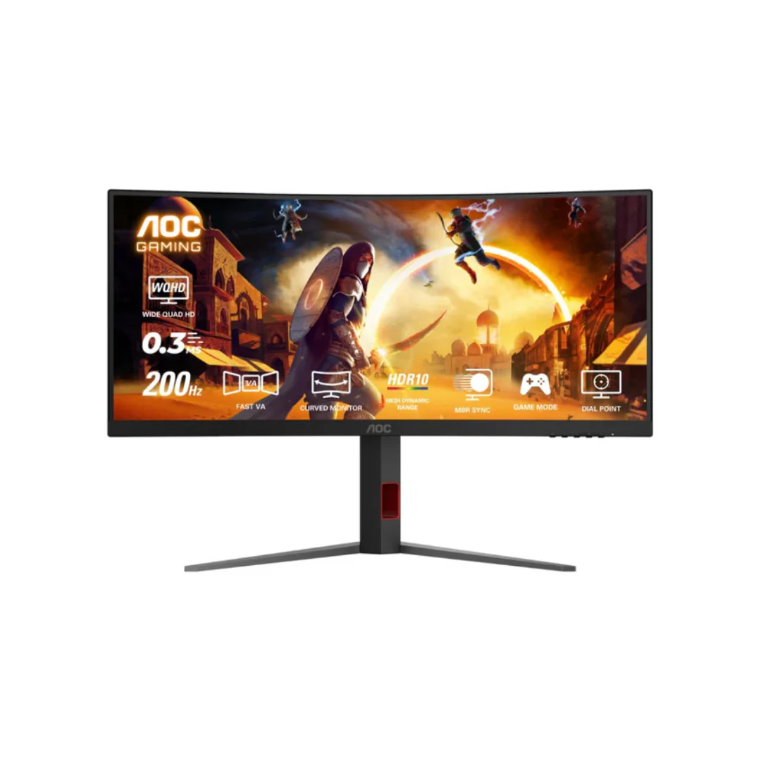 AOC CU34G4H 34" CURVE VA 200Hz WQHD 3440x1440 0.3ms FreeSync Monitor - Image 2