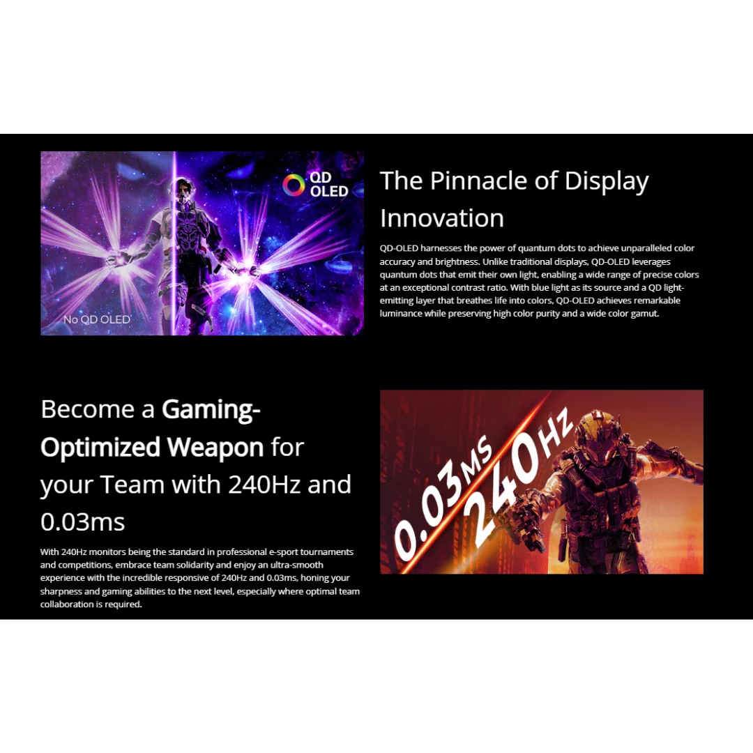 AOC Q27G4ZD 26.5" QD-OLED 240Hz QHD (2560x1440) 0.03ms GTG Gaming Monitor - Image 4