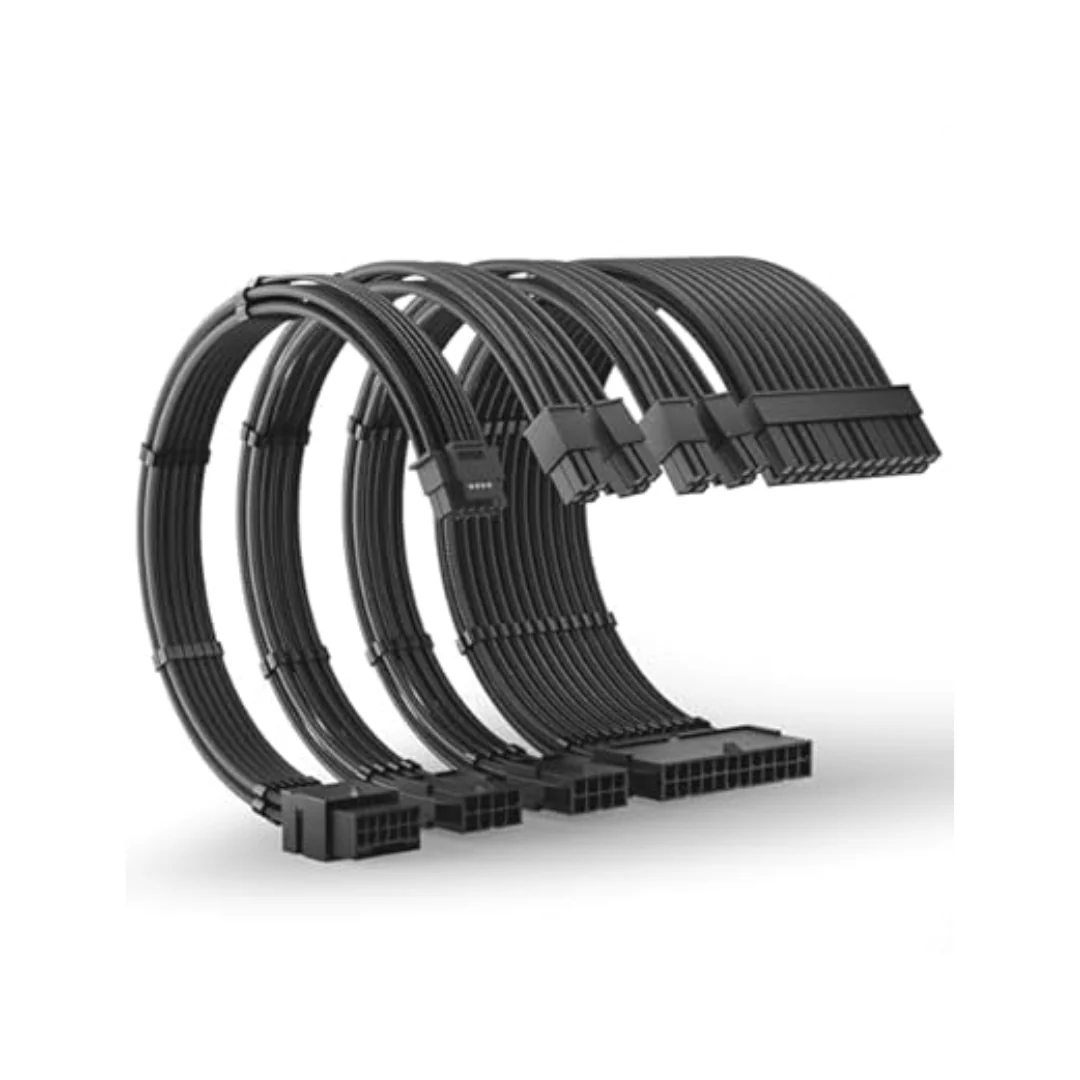 Asiahorse 12VHPWR 4 Kit PCIE 5.0 1-to-1 Sleeved Cable Kit Snow White | Black - Image 4