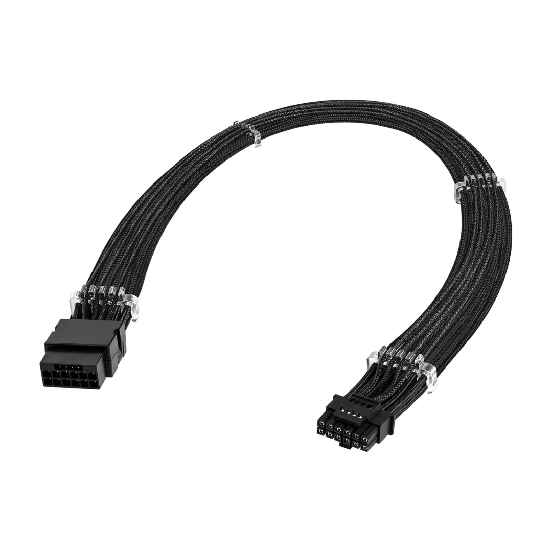 Asiahorse 12VHPWR PCIE 5.0 1-to-1 12+4/12+4PIN Cable Extension (Black/White) - Image 3