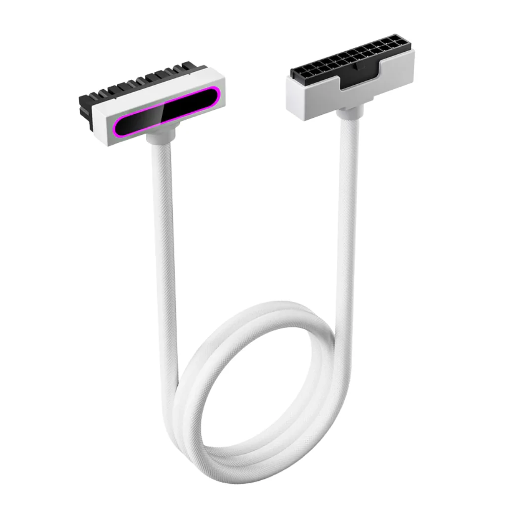 Asiahorse Hydrus ARGB PSU Extension Cable 24PIN 30cm Motherboard (Black | White) - Image 2