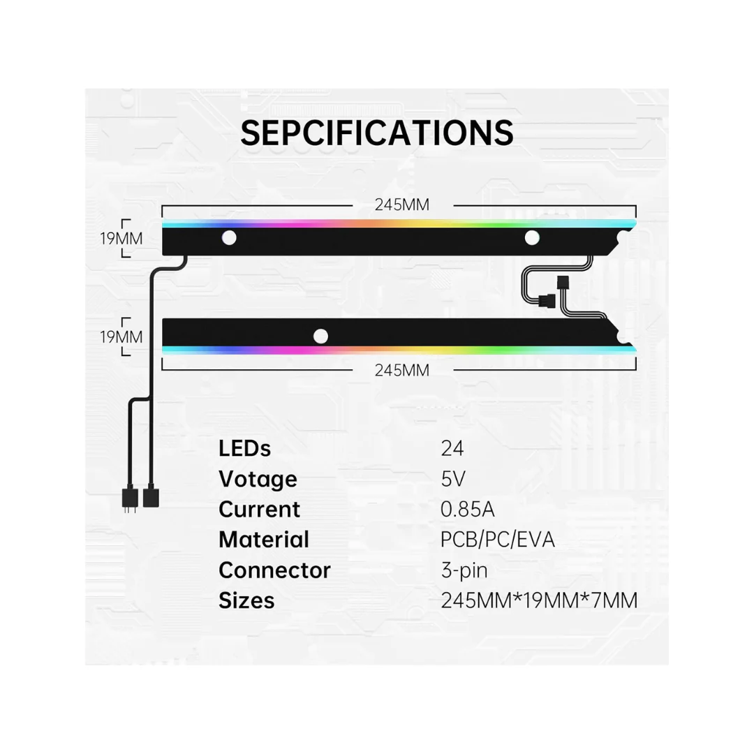 Asiahorse Lightsaber-X ATX ARGB Motherboard Lightstrip - Image 4