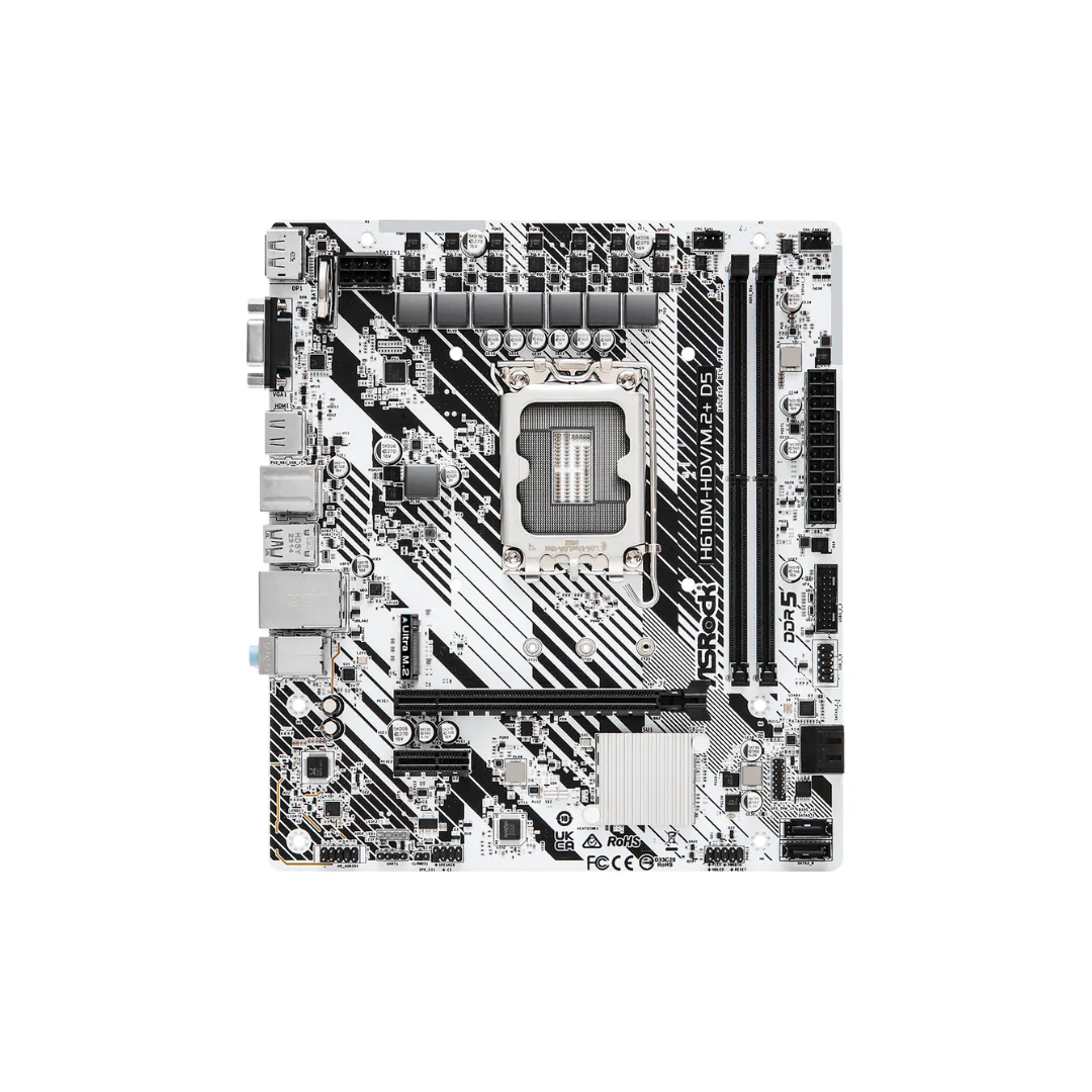 ASRock H610M-HDV/M.2+ White D5 LGA1700 Motherboard - Image 2