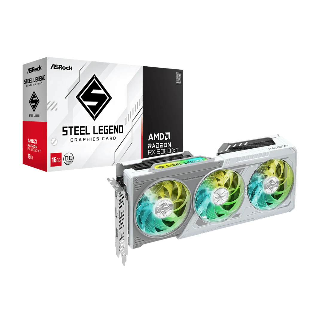 ASRock RX 9060 XT Steel Legend 16GB OC RX9060XT SL 16GO Graphics Card