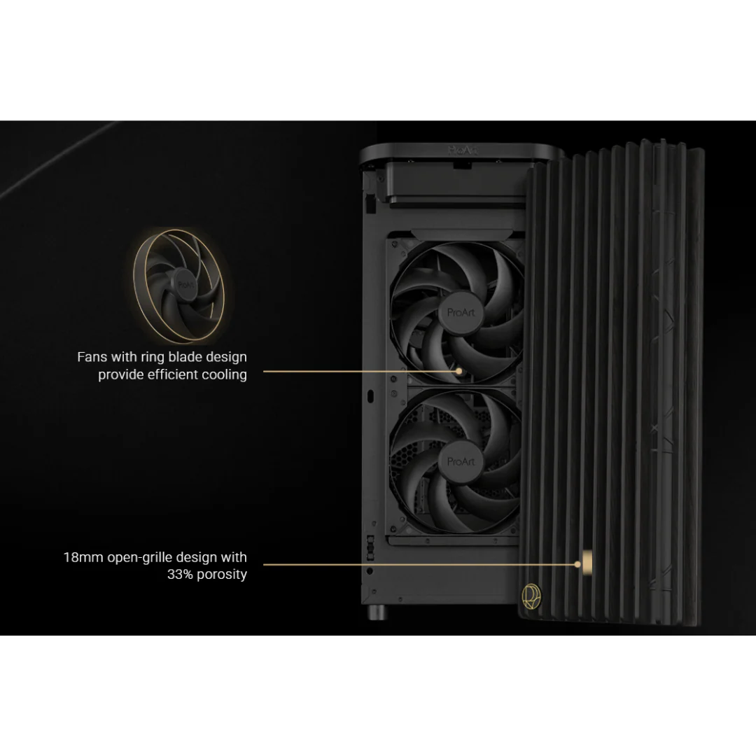 Asus ProArt PA401 Wood PWM TG Black USB3 1C 2A ATX PC Case - Image 4