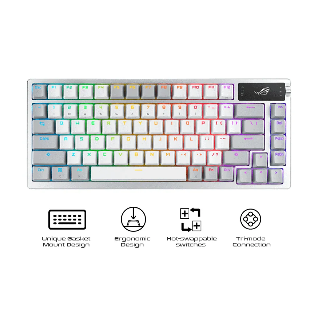 Asus ROG Azoth NX Snow Custom Hot-swappable Wireless Mechanical Gaming Keyboard M701 - Image 4