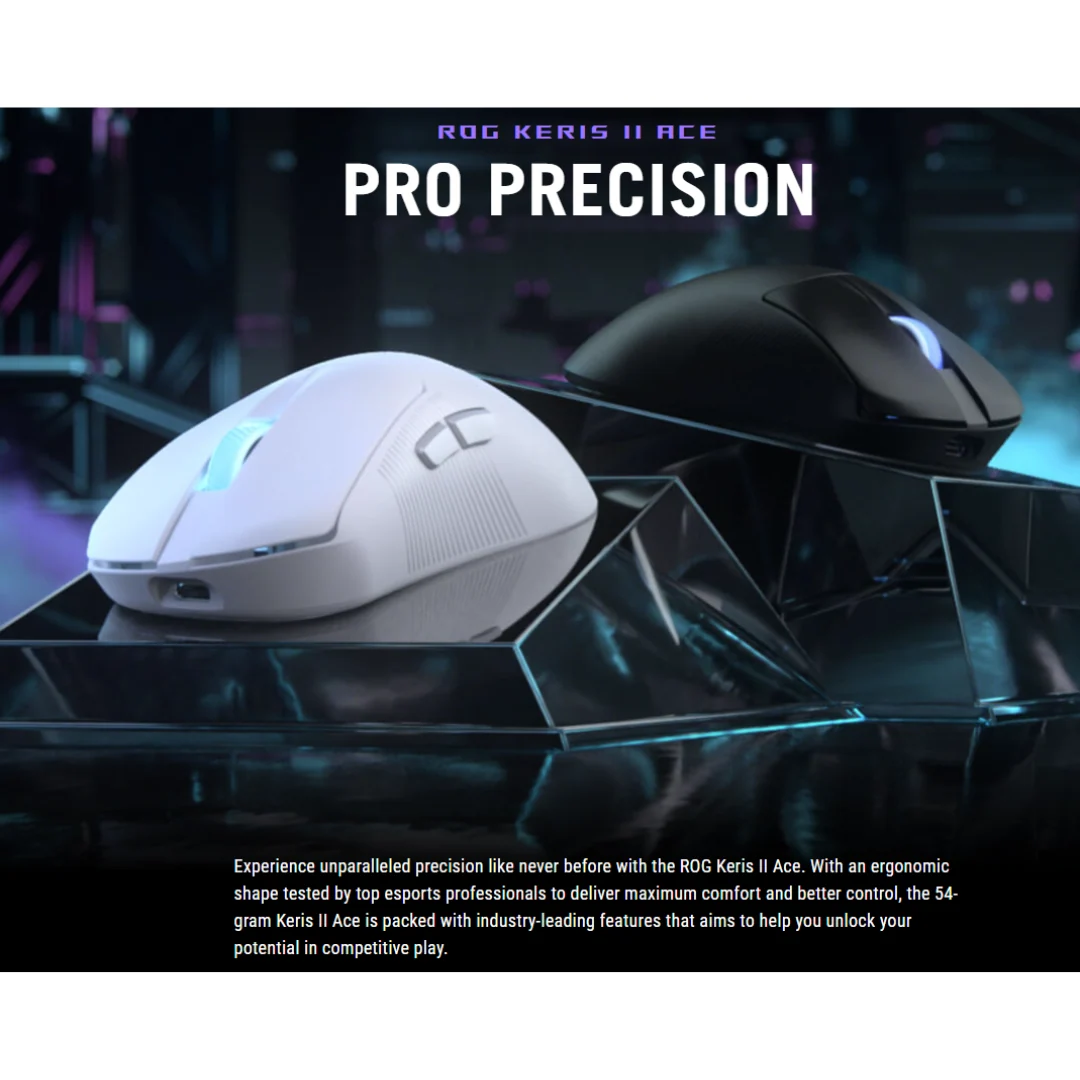 Asus ROG Keris II Ace Wireless White Gaming Mouse P714 - Image 4