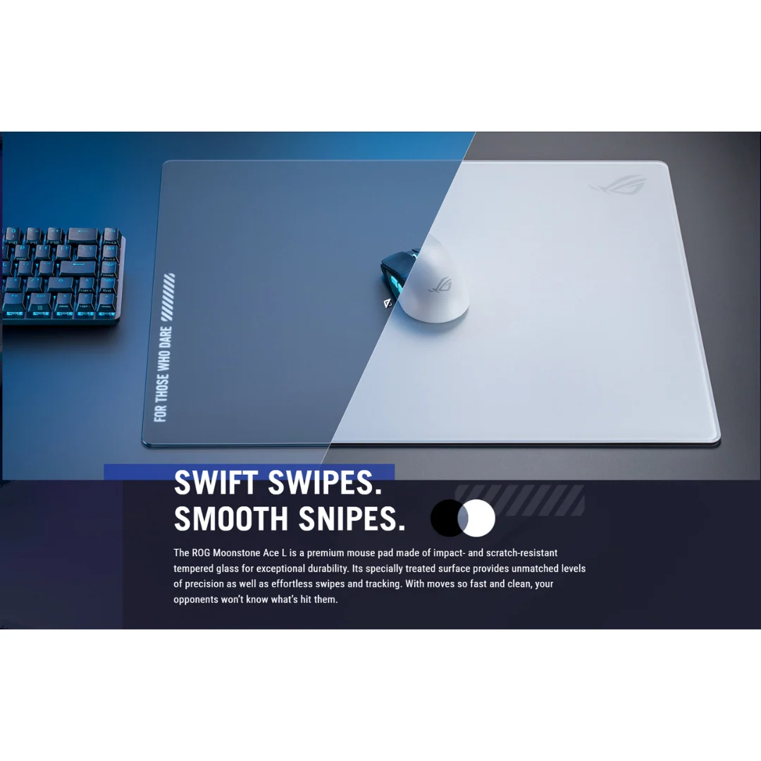 Asus ROG Moonstone Ace L Tempered Glass 500X400X4mm Gaming Mouse Pad NH04 - Image 4