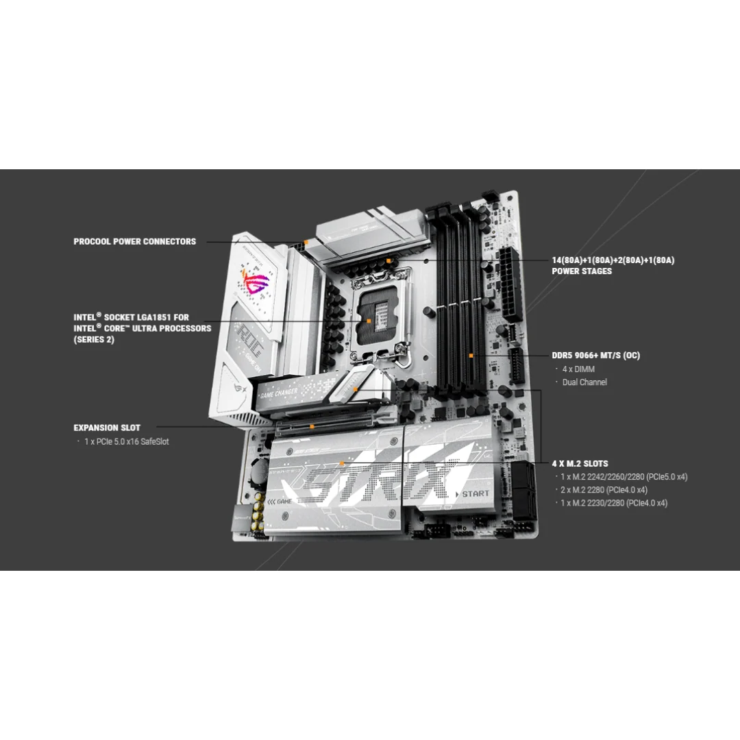 Asus ROG Strix B860-G Gaming WiFi 4*D5 ATX LGA1851 Motherboard - Image 4