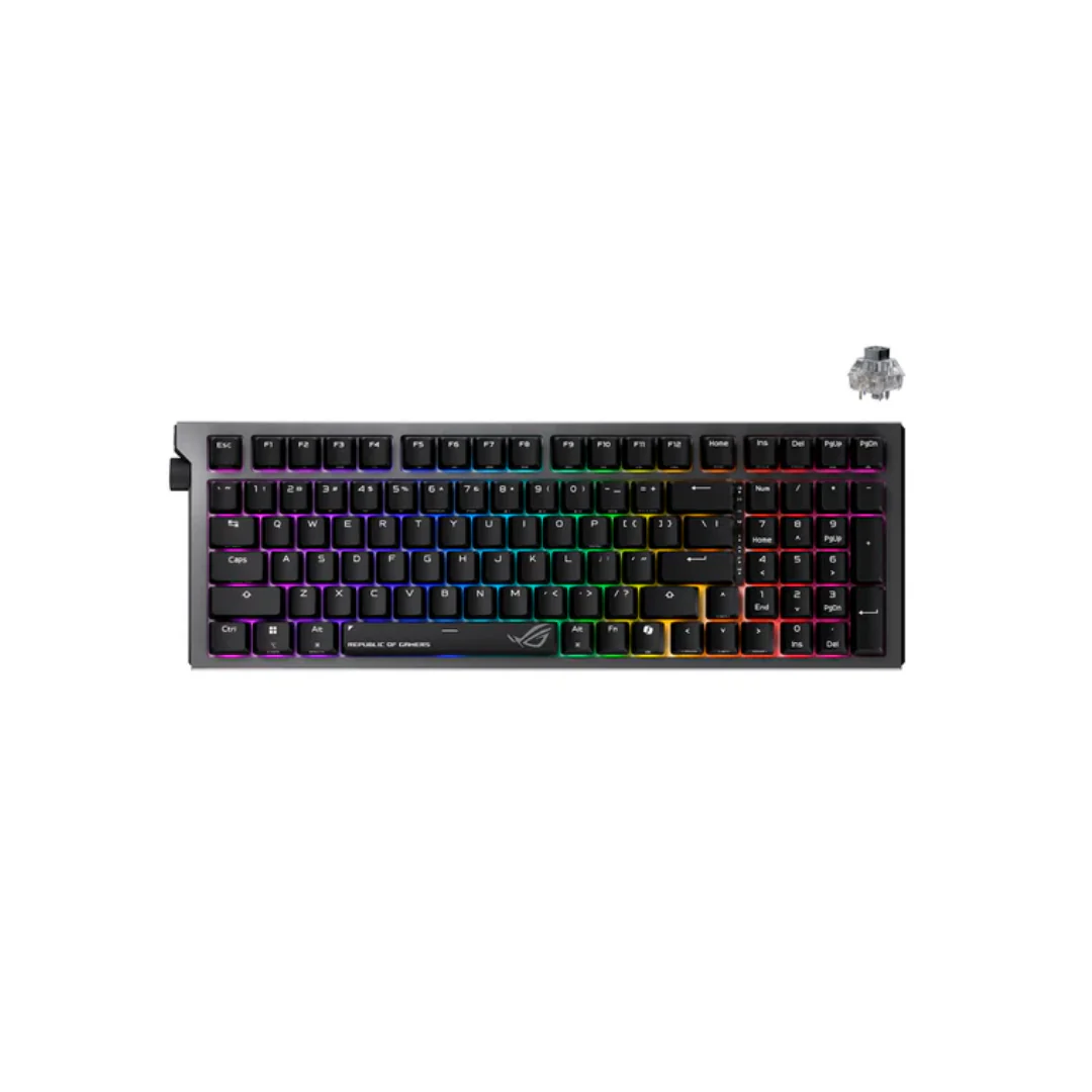 Asus ROG Strix Morph Black 96% Tri-Mode Hot Swappable RGB Wireless Mechanical Gaming Keyboard X903 (ROG NX Snow V2 Linear Switch | ROG NX Storm V2 Linear Switch) - Image 2