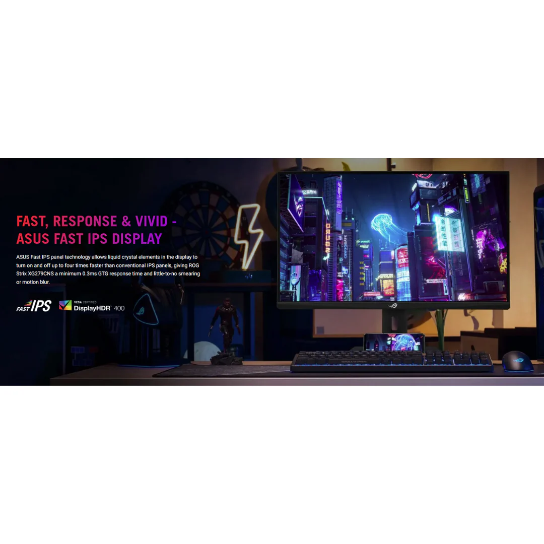 Asus ROG Strix XG279CNS 27" IPS 380Hz FHD 1920x1080 0.03ms GTG Gaming Monitor - Image 4