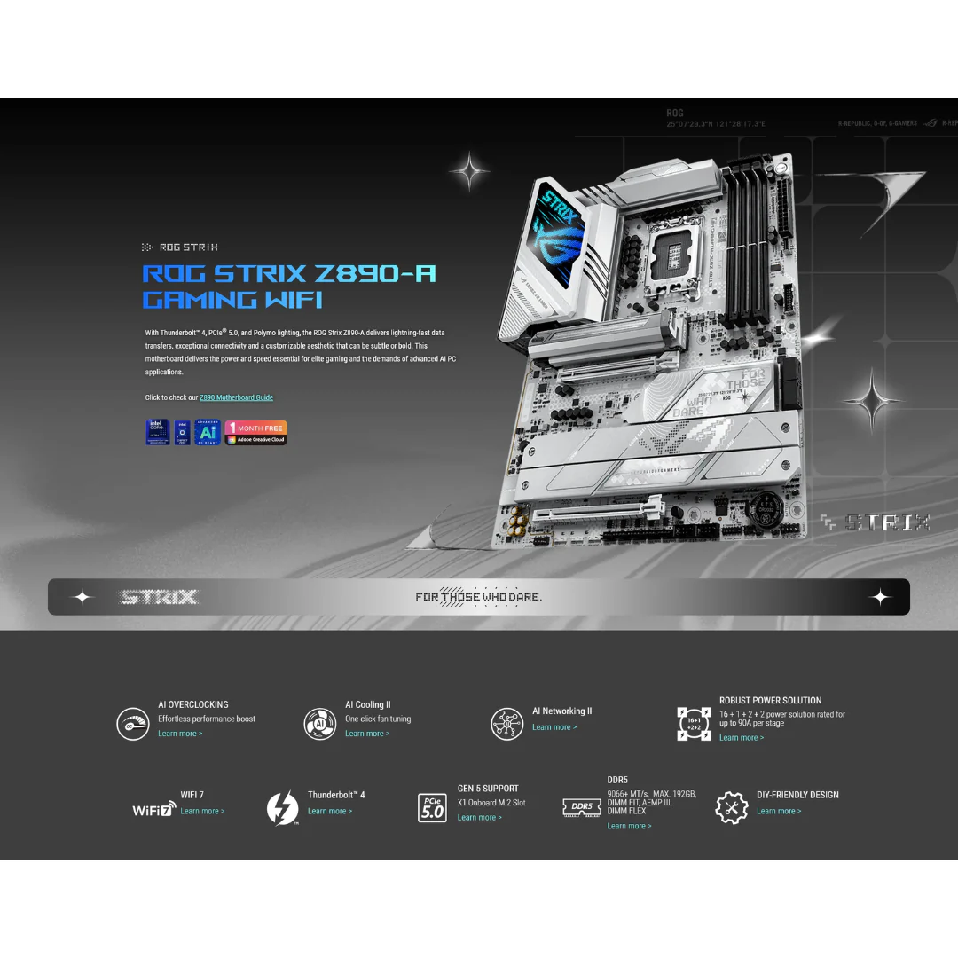Asus ROG Strix Z890-A Gaming WiFi Intel DDR5 Motherboard - Image 4
