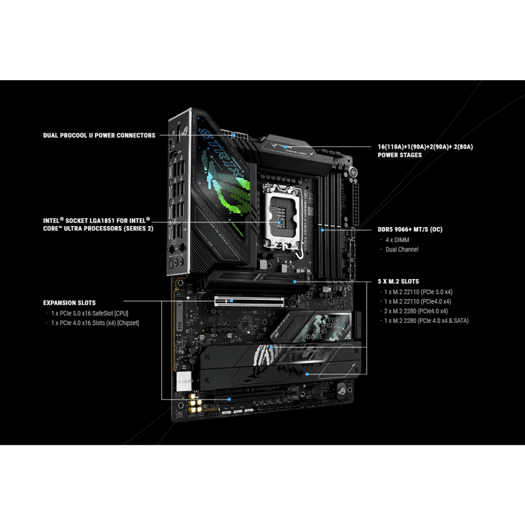Asus ROG Strix Z890-F Gaming WiFi 4*D5 ATX WiFi7 LGA1851 Motherboard - Image 4