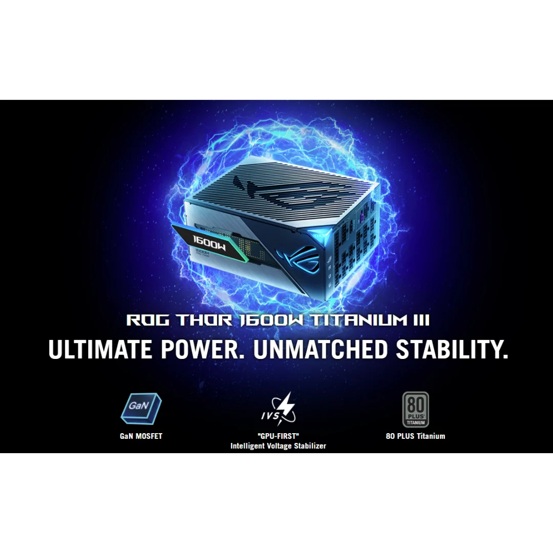 Asus ROG THOR TITANIUM III 1600W ROG-THOR-1600T3-GAMING Power Supply - Image 4