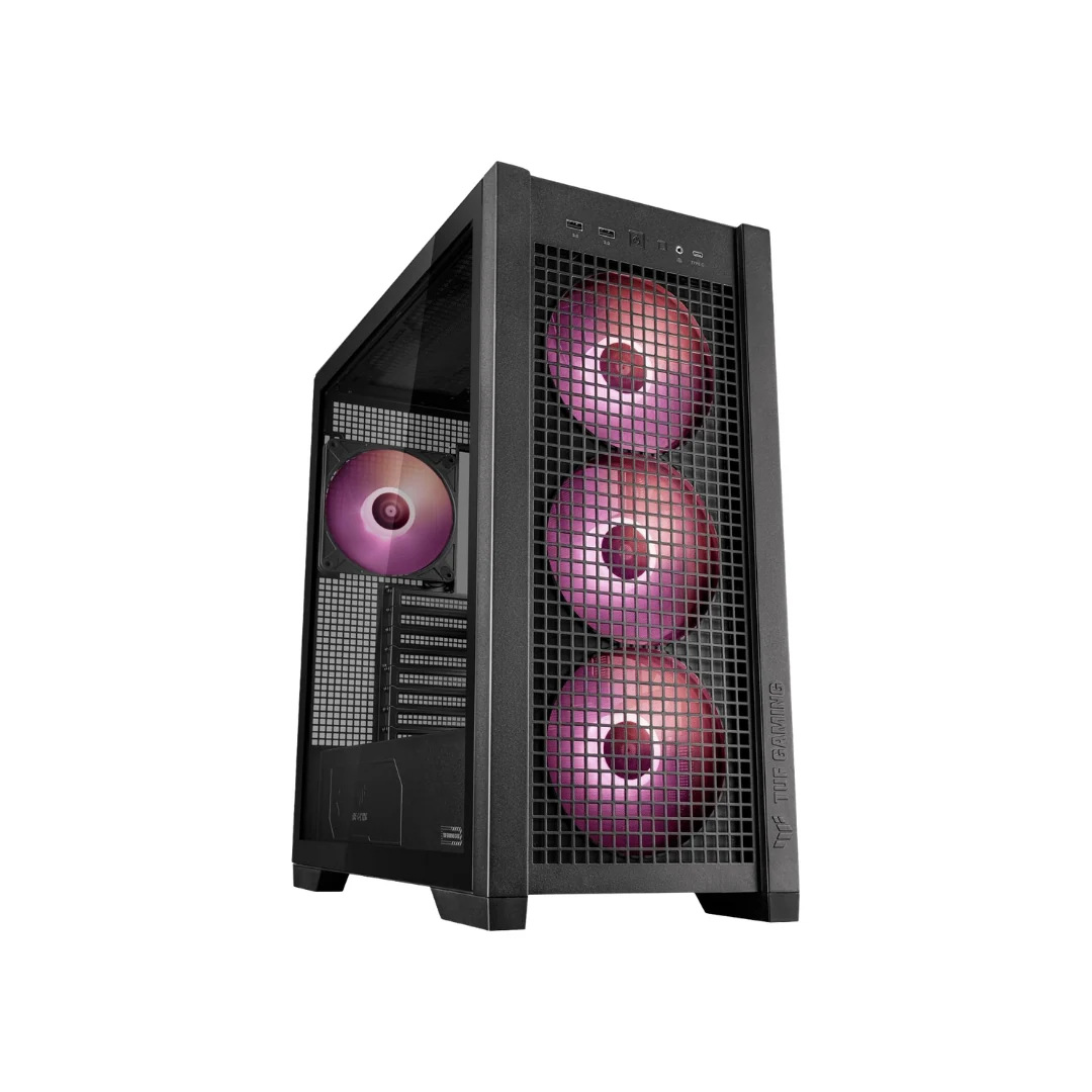 Asus TUF Gaming GT302 TG ATX Mid-Tower Case w/ 4x140mm ARGB ( Black | White ) - Image 2