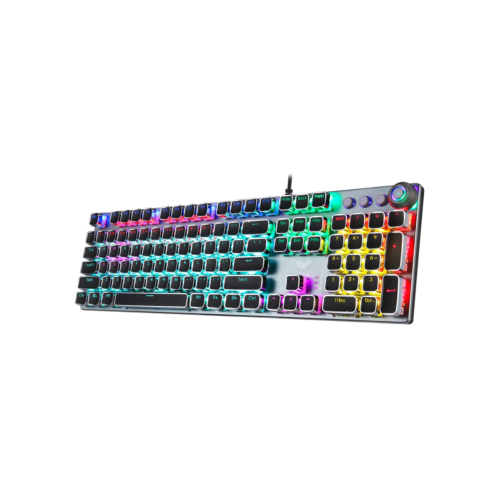 Aula F2088 Multimedia Durable Metal Panel BLACK 108 KEYS with Magnetic Wrist Wrest Mechanical Gaming Keyboard - Image 2