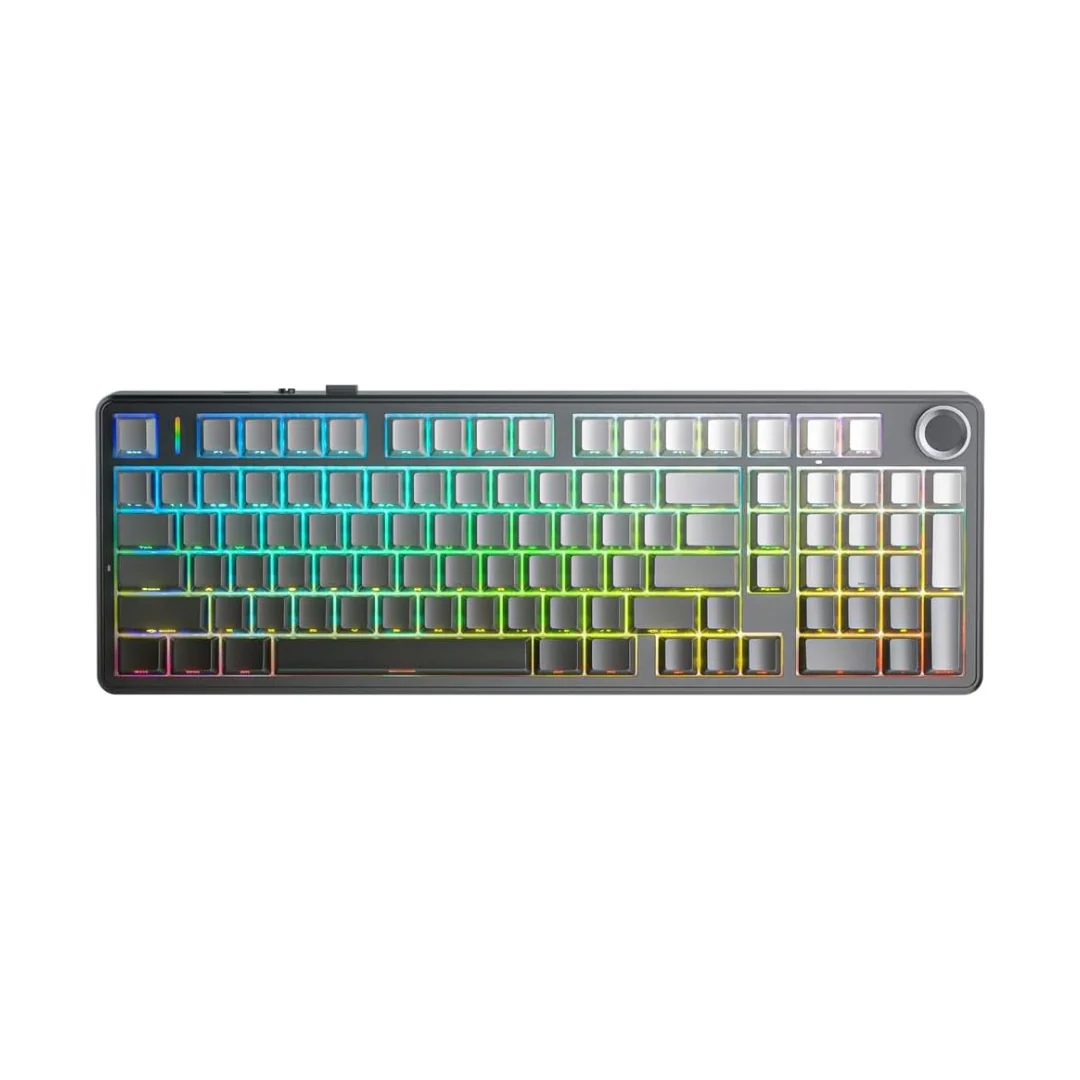 Aula F99 Pro Tri-Mode 96% 100-Key Gasket-Mounted Mechanical Keyboard with Knob (Nimbus Switch V3) (Gradient Gray) - Image 2