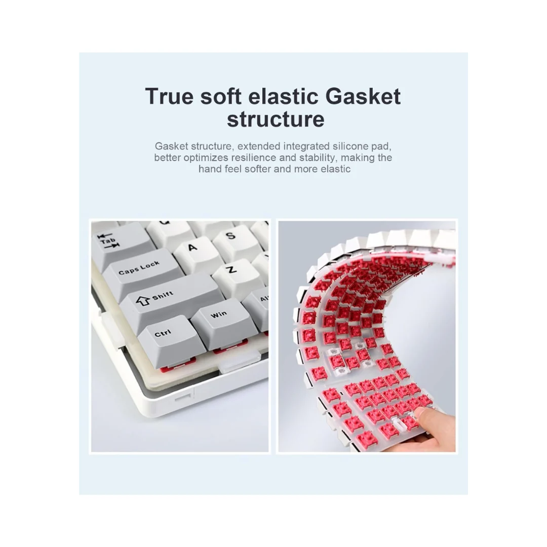 Aula F99 Pro Tri-Mode 96% 100-Key Gasket-Mounted Mechanical Keyboard with Knob (Nimbus Switch V3) (Gradient Gray) - Image 3