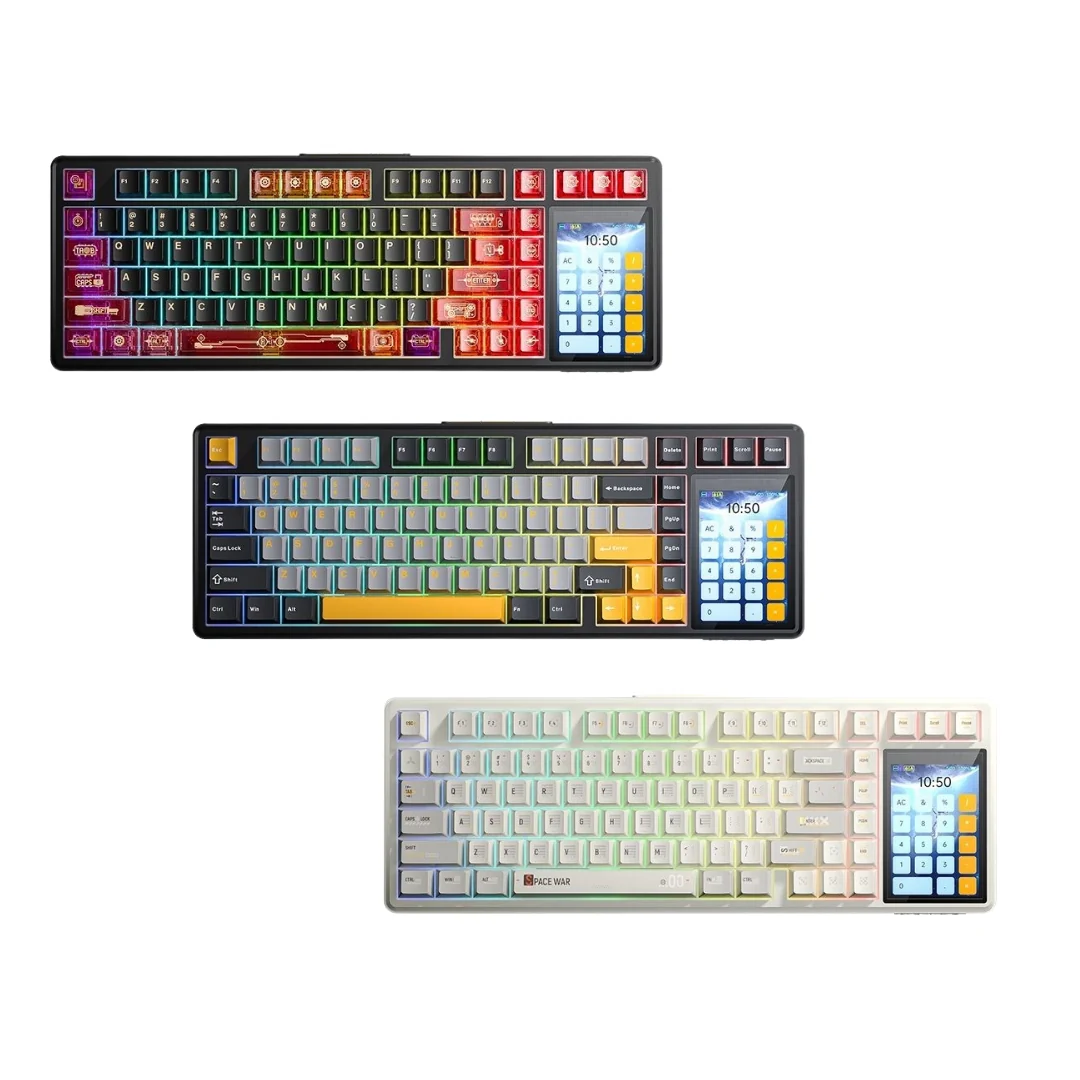 AULA L99 Smart Custom Touch Screen Mechanical Keyboard Customizable Tri-Mode (Wired / 2.4G / BT) Gasket Structure Hot-Swappable Full Keys RGB Backlight - Image 4