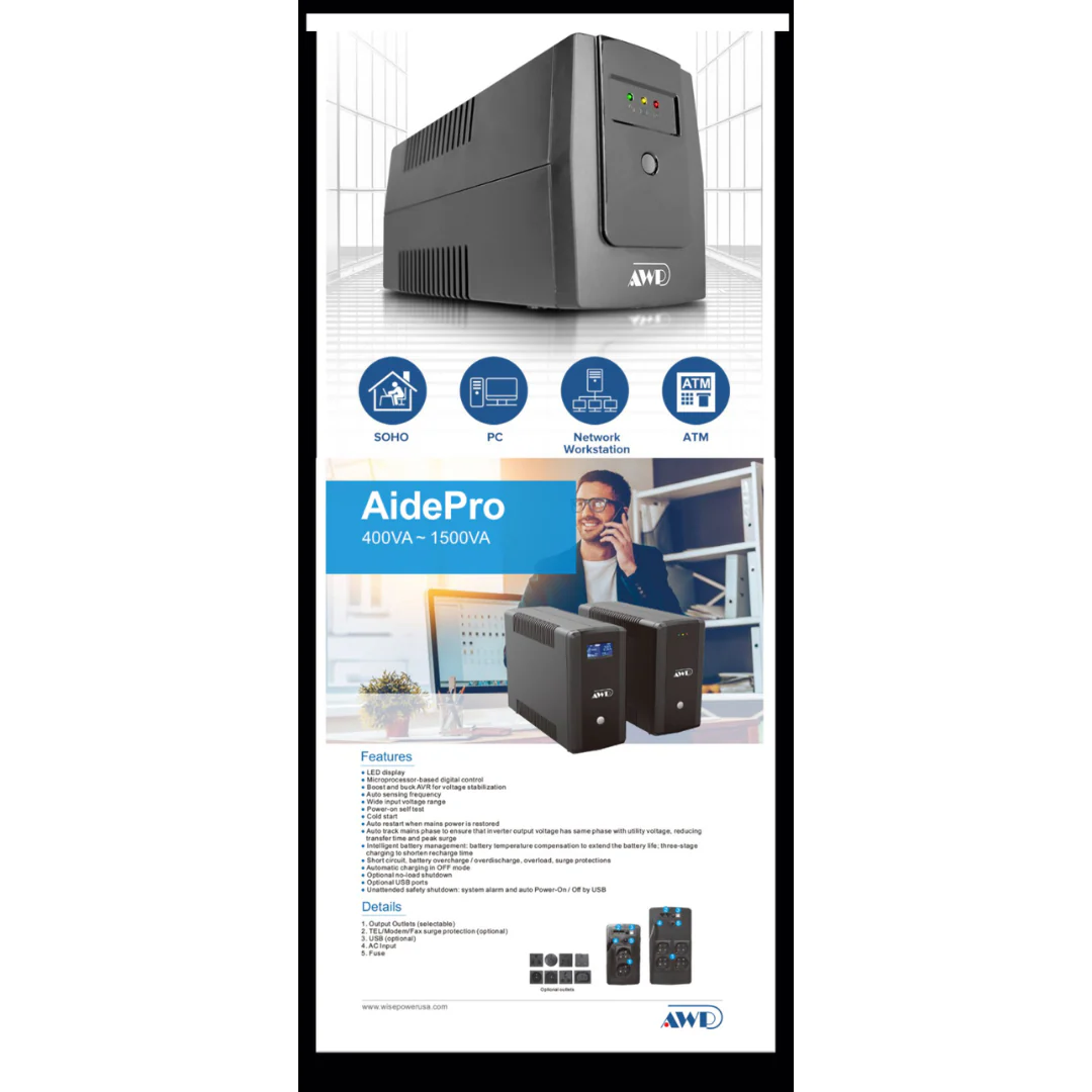 AWP Wise AID2000 Pro LCD 2000VA / 1200W UPS Built-in AVR - Image 4