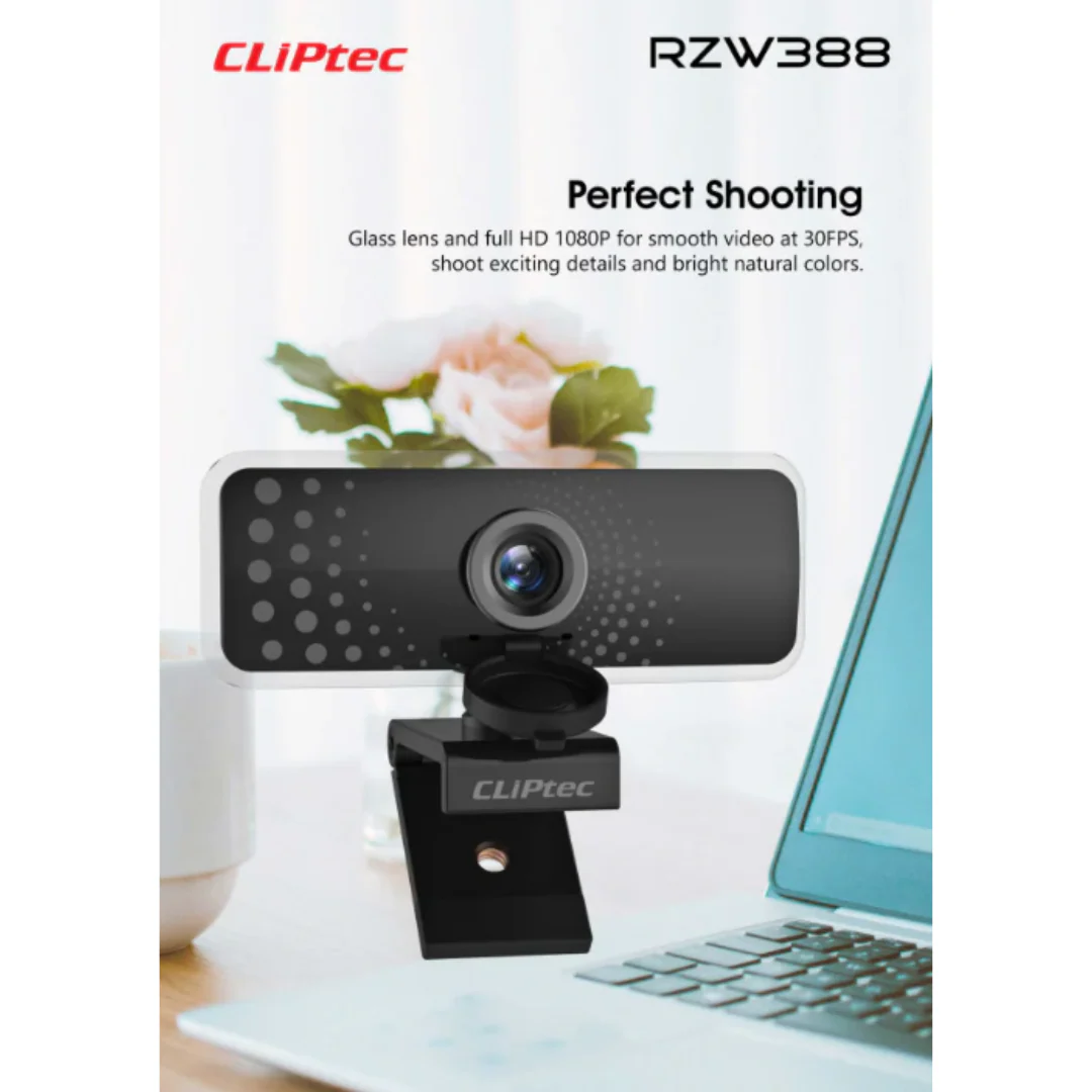 Cliptec RZW388 FHD 1080p Wide Angle Webcam Black - Image 4