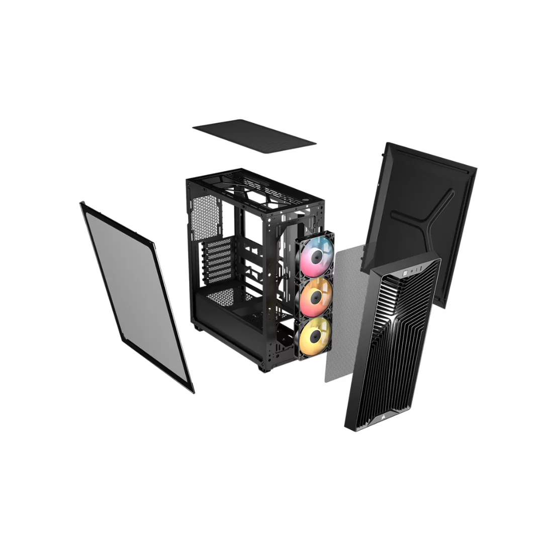 Corsair 3200D RS ARGB TG ATX Mid-Tower PC Case w/ 3x RS120-R ARGB Fans ( Black CC-9011344-WW | White CC-9011345-WW ) - Image 5
