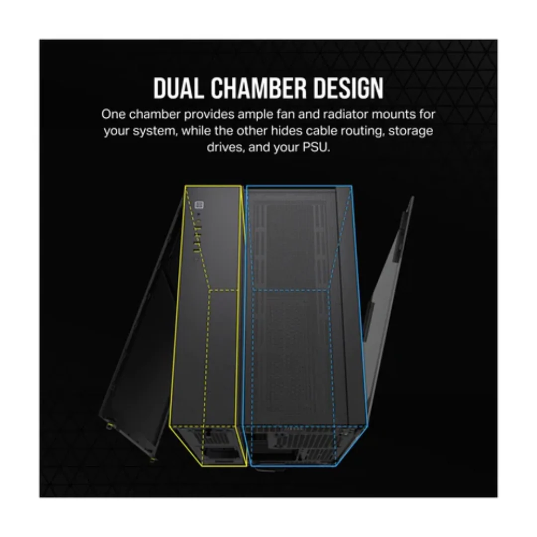 Corsair 6500D Airflow Black Dual Chamber Case CC-9011259-WW - Image 4