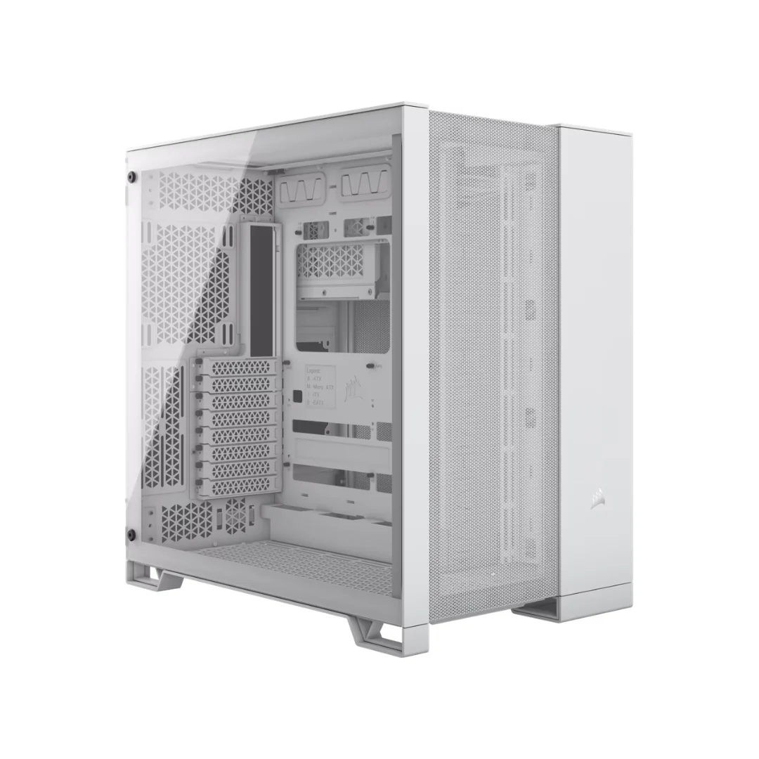 Corsair 6500D Airflow White Dual Chamber Case CC-9011260-WW ( No Box ) + Corsair iCUE H100i RGB Elite Liquid CPU Cooler White CW-9060078-WW - Image 3