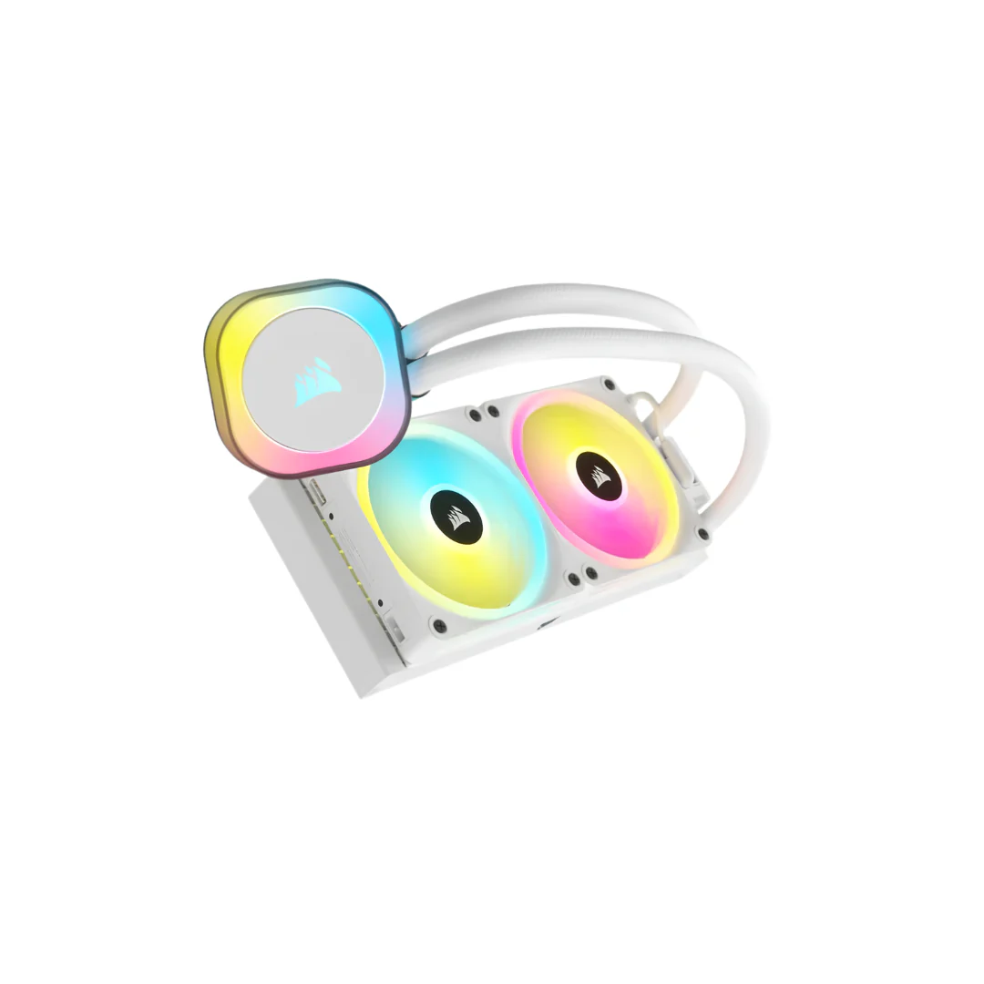 Corsair 6500D Airflow White Dual Chamber Case CC-9011260-WW ( No Box ) + Corsair iCUE H100i RGB Elite Liquid CPU Cooler White CW-9060078-WW - Image 4