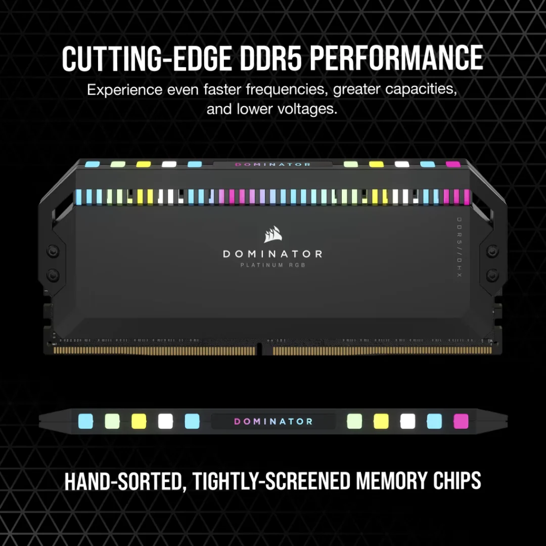Corsair Dominator Platinum RGB 32GB 16Gx2 DDR5 6000MT/s CL36 Desktop Memory CMT32GX5M2E6000C36 - Image 3