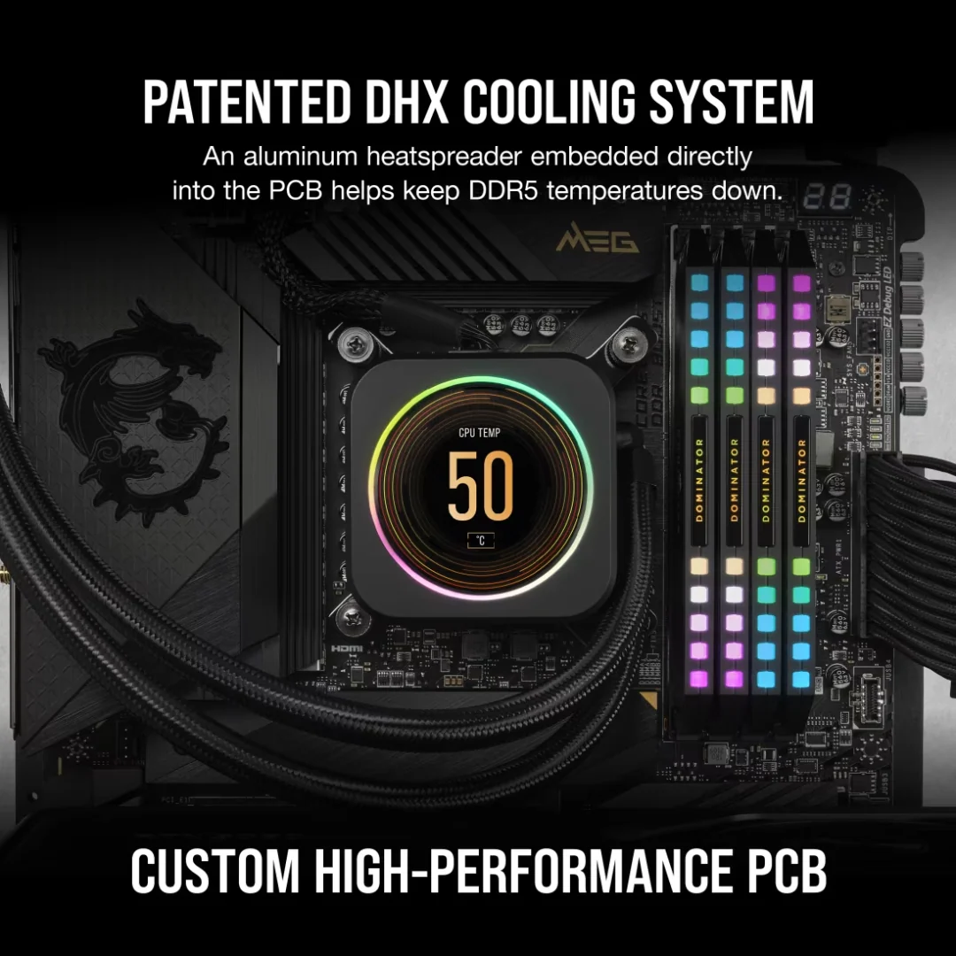 Corsair Dominator Platinum RGB 64GB 32Gx2 DDR5 6000MTs CL30 CMT64GX5M2B6000Z30 - Image 4