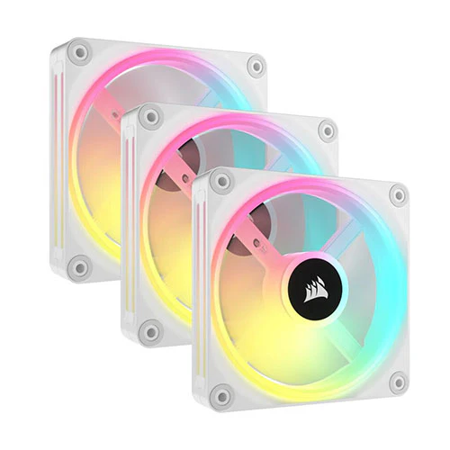 Corsair iCUE Link QX120 RGB 120mm PWM ( Black CO-9051002-WW / White CO-9051006-WW ) PC Fans Starter Kit with iCUE LINK System Hub - Image 2