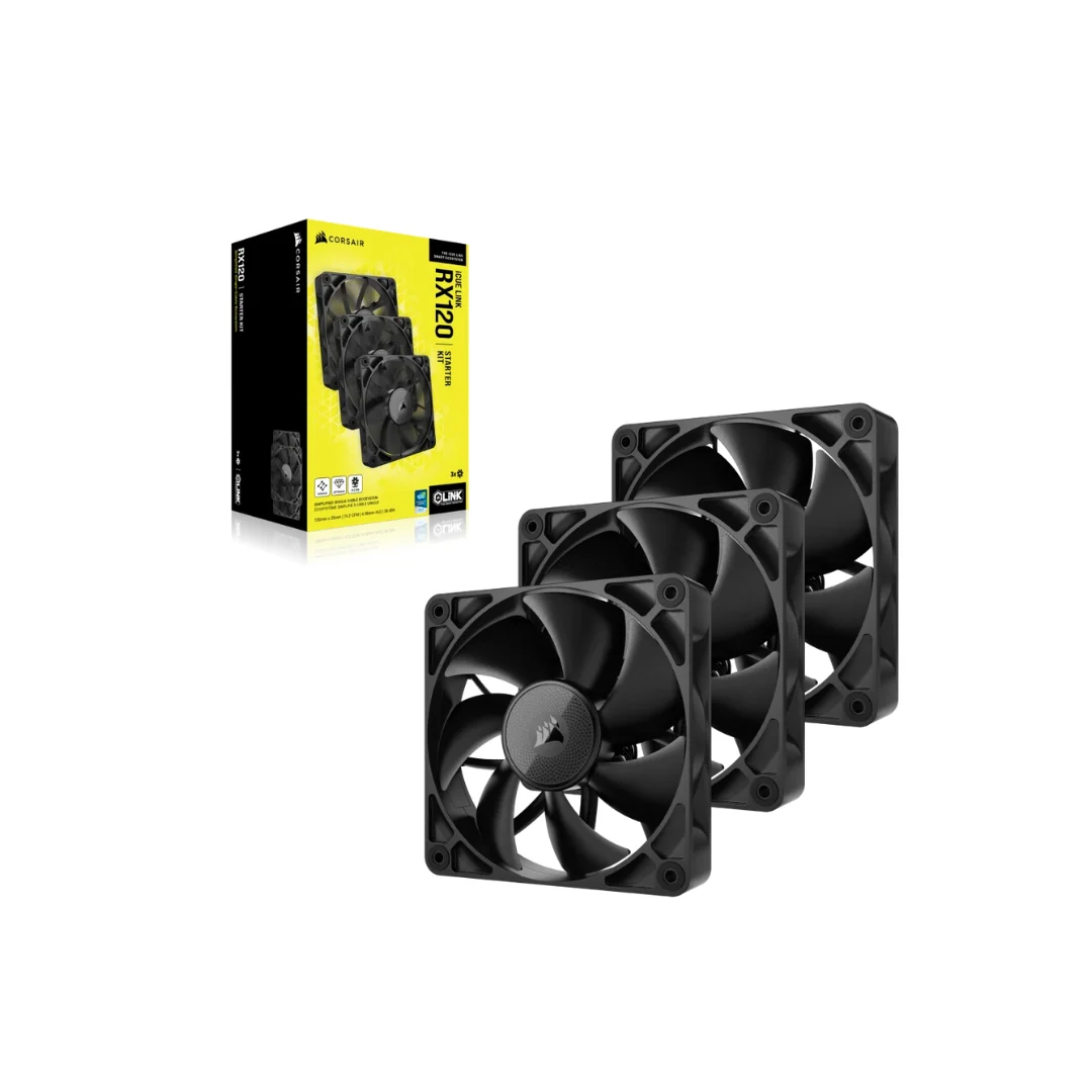 Corsair ICUE Link RX120 3in1 Starter Kit Black Case Fan CO-9051010-WW - Image 2