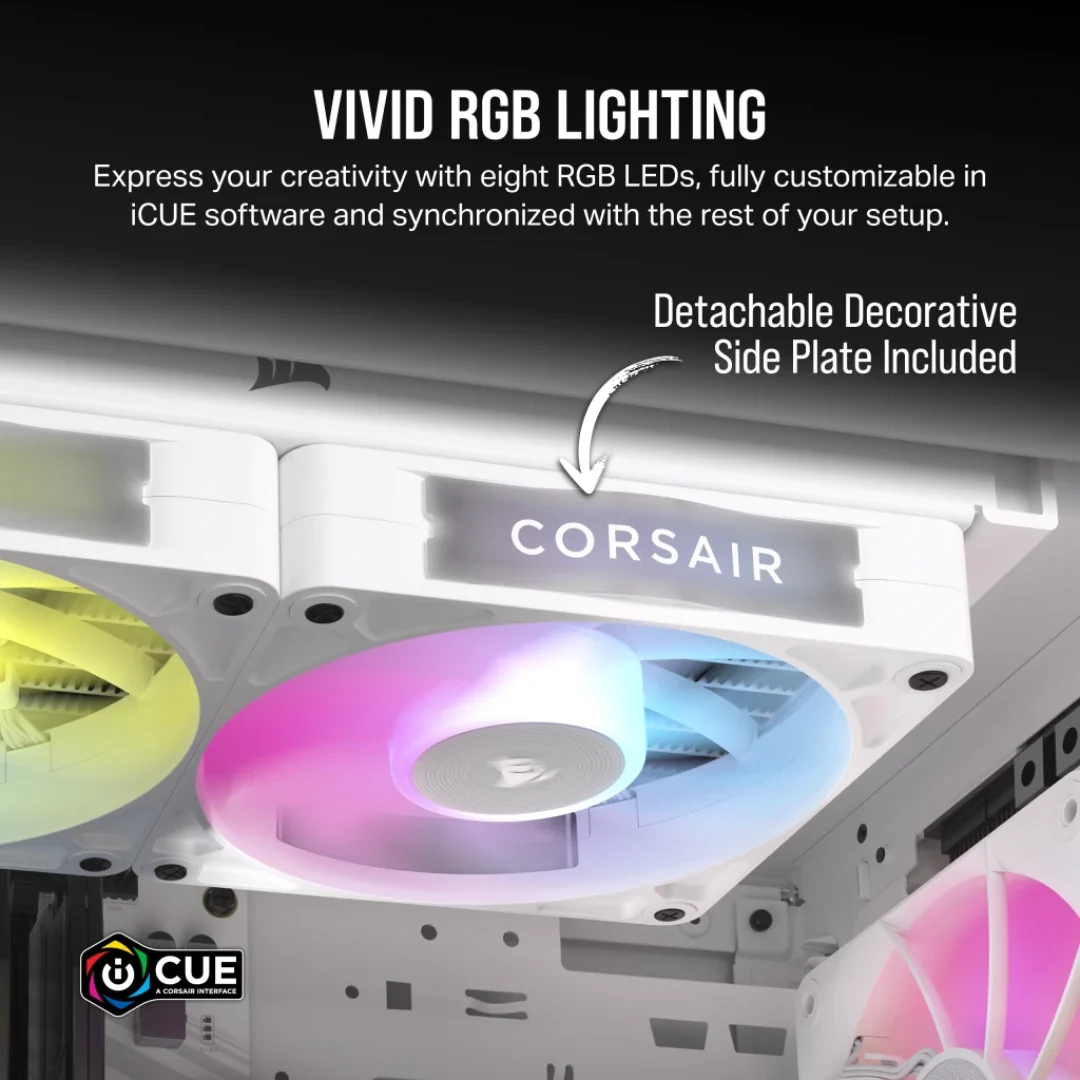 Corsair iCue Link RX120 RGB 120mm White PWM Single Fan Expansion CO-9051021-WW - Image 3