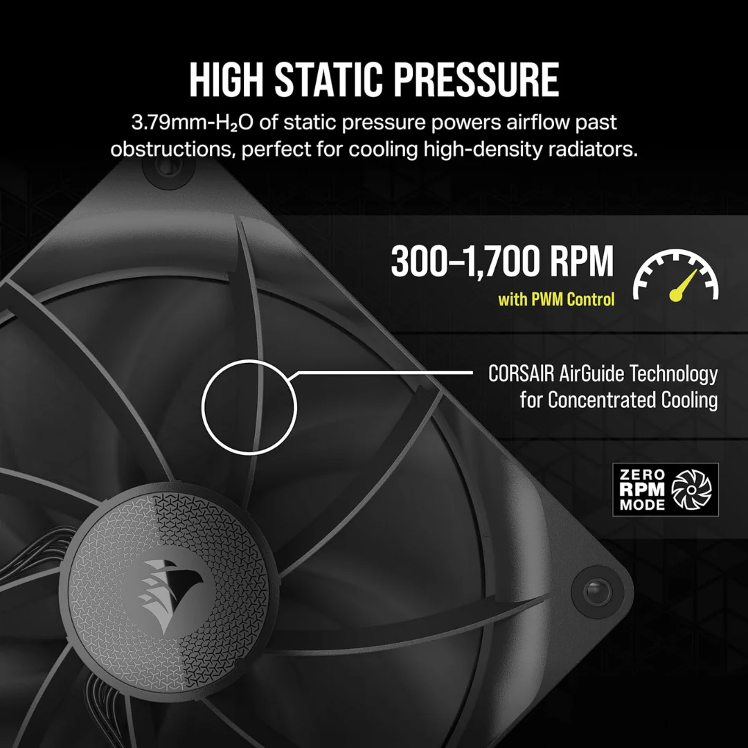 Corsair iCue Link RX140 140mm Black PWM Single Fan Expansion CO-9051011-WW - Image 3