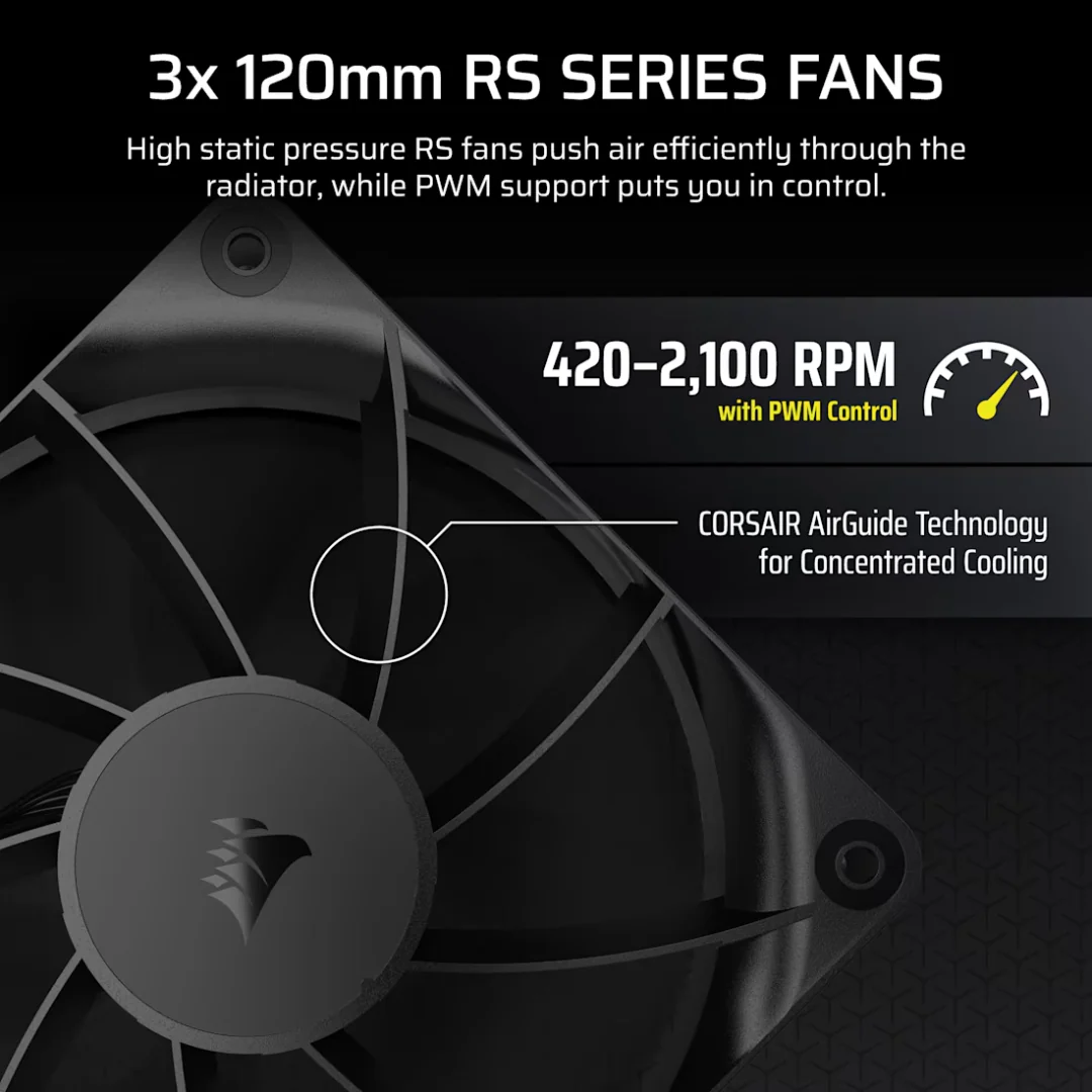 Corsair Nautilus 360 RS LCD 360mm Liquid CPU Cooler ( Black CW-9061033-WW | White CW-9061034-WW ) - Image 4