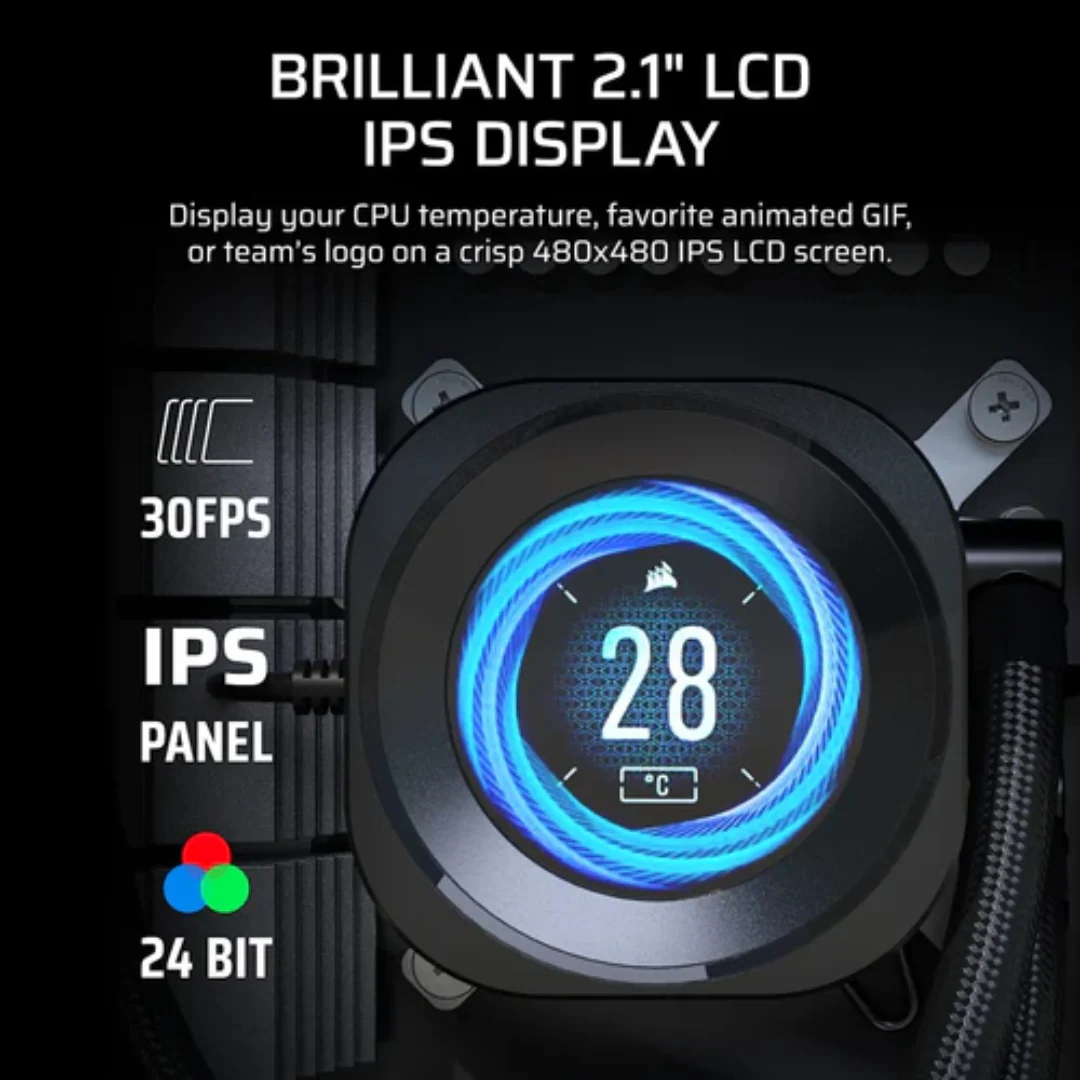 Corsair Nautilus RS LCD Screen Module for Nautilus RS Liquid CPU Coolers ( Black CW-9061029-WW | White CW-9061030-WW ) - Image 4
