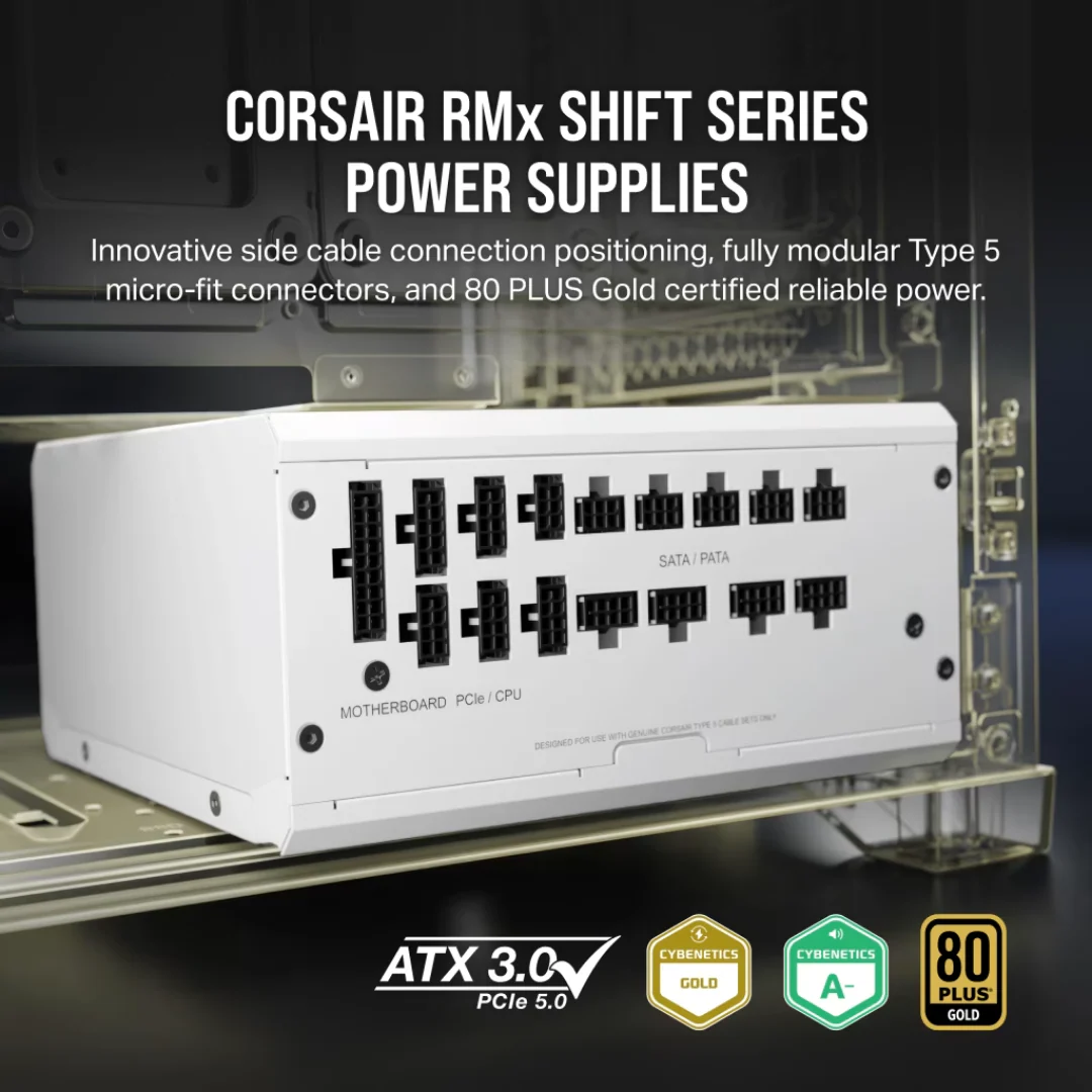 Corsair RM1200x SHIFT White 1200W 80+ GOLD Fully Modular PSU CP-9020276-NA - Image 4