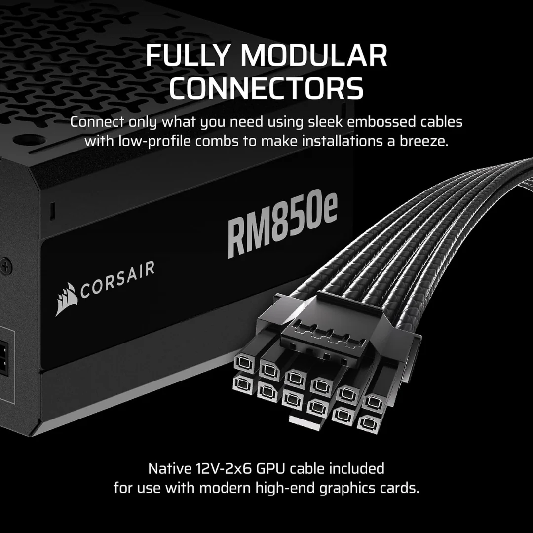 Corsair RM850e Cybernetics 850W 80+ GOLD ATX3.1 Power Supply CP-9020296-NA - Image 4