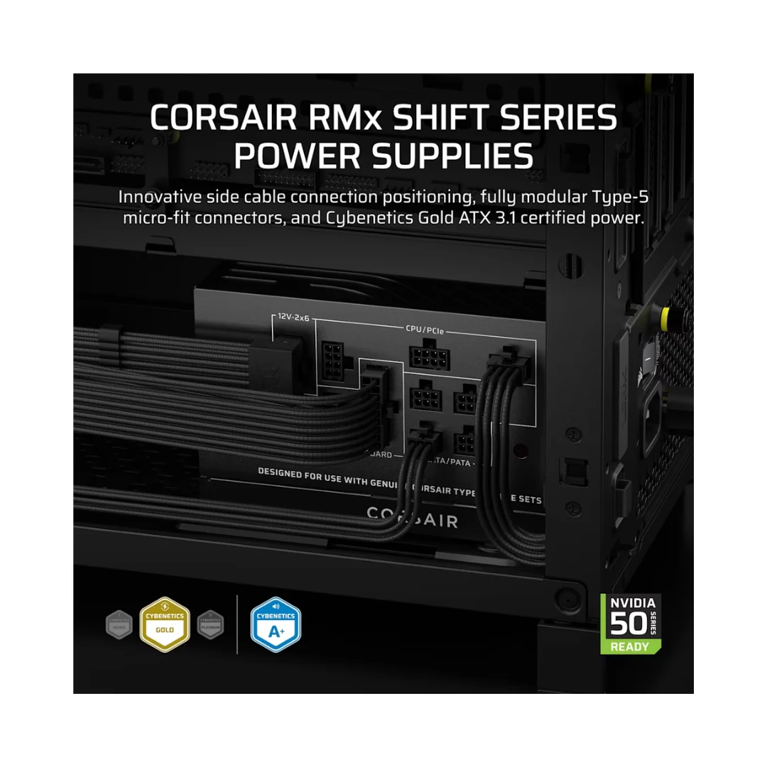 Corsair RM850X SHIFT 850w 80+ GOLD ATX 3.1 Full Modular Power Supply CP-9020299-NA - Image 2
